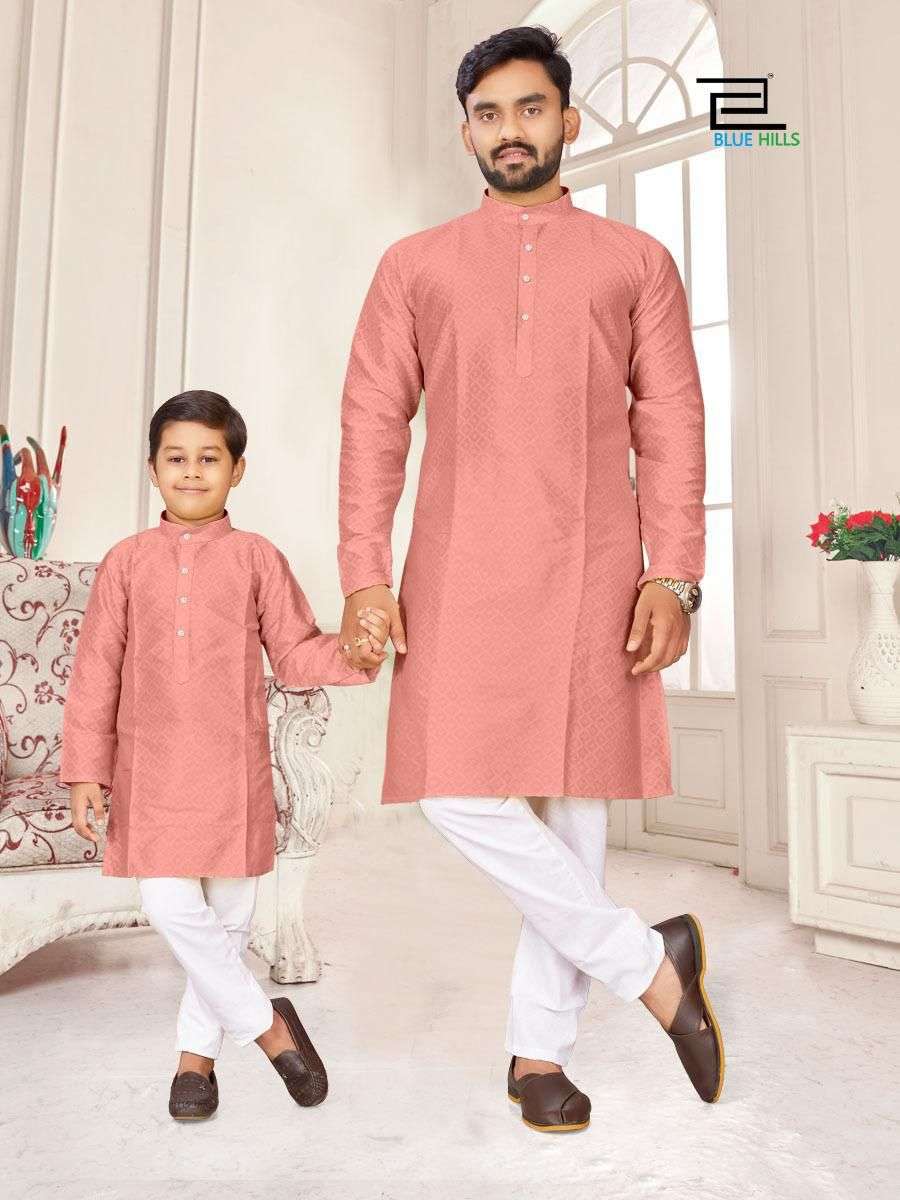 father and son wearing same kurta pyjama combo mens wear kurta pyjama for festive wear kids wear boy kurta pyjama age group 1 to 12 year for festival 