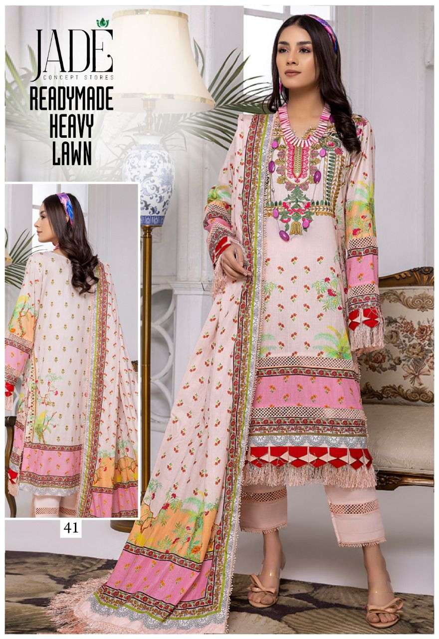 Firdous urbane luxury festive lawn vol 5 heavy luxury lawn by jade concept store paksitani readymade suits collection design number 41 to 46