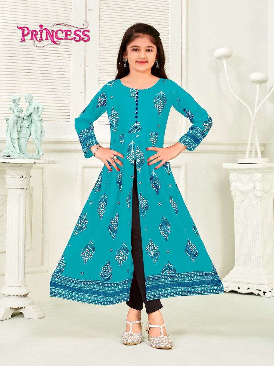  Present girl Kids Flair Kurti with Center Cut indian wear for kid girl small cute kurtie look indian kurtie for girls 5 to 16 years age girls dresses