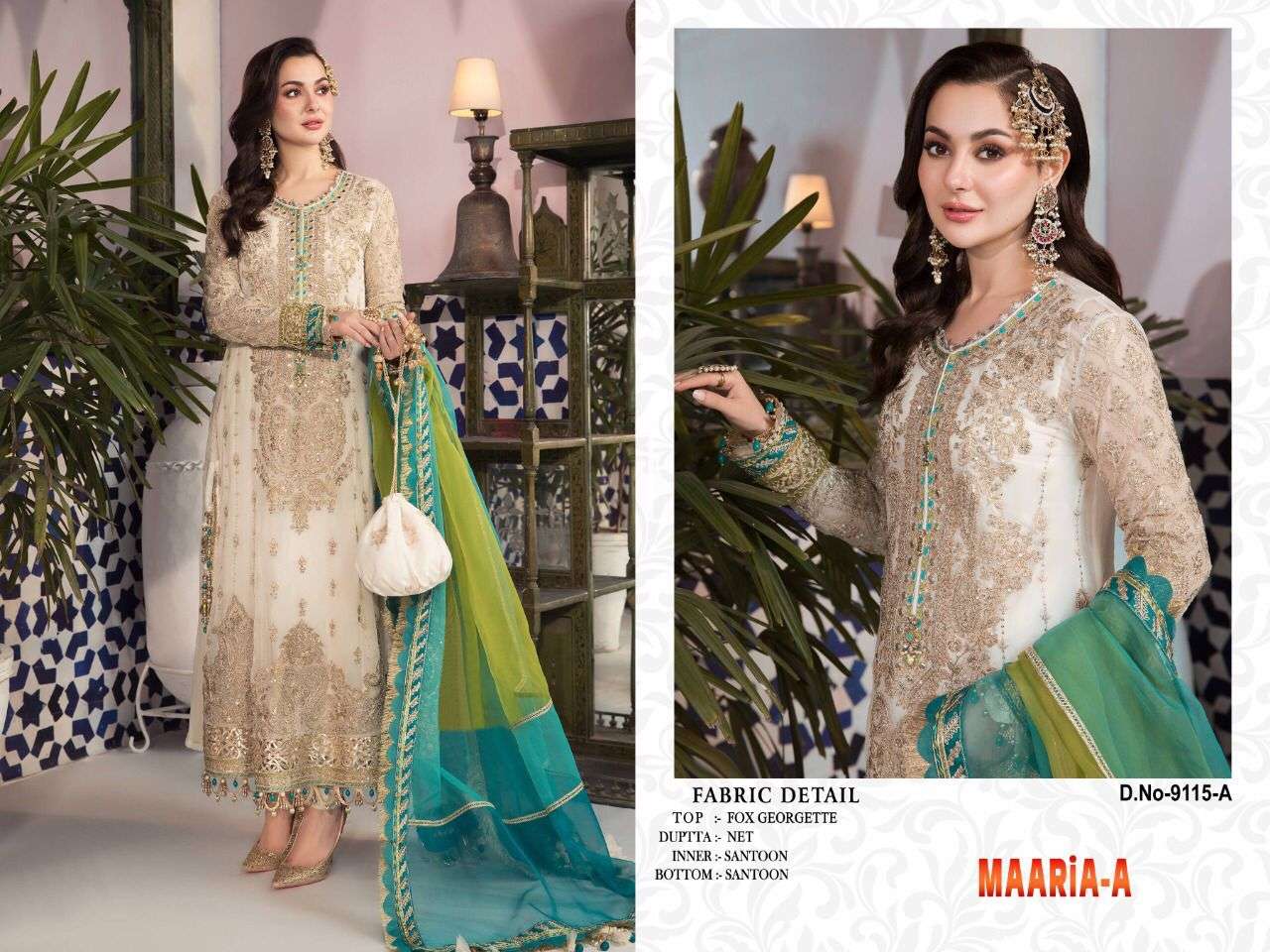 maria a series 9115 colours pakistani suits collection designer pakistani suits in wholesale price