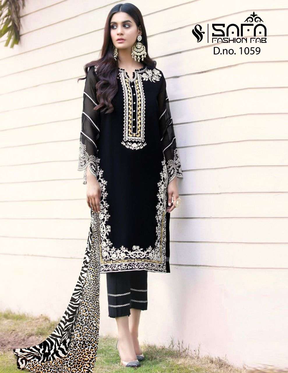 safa fashion fab design number 1059 pakistani style readymade suits collection readymade designer embroidery work suits  