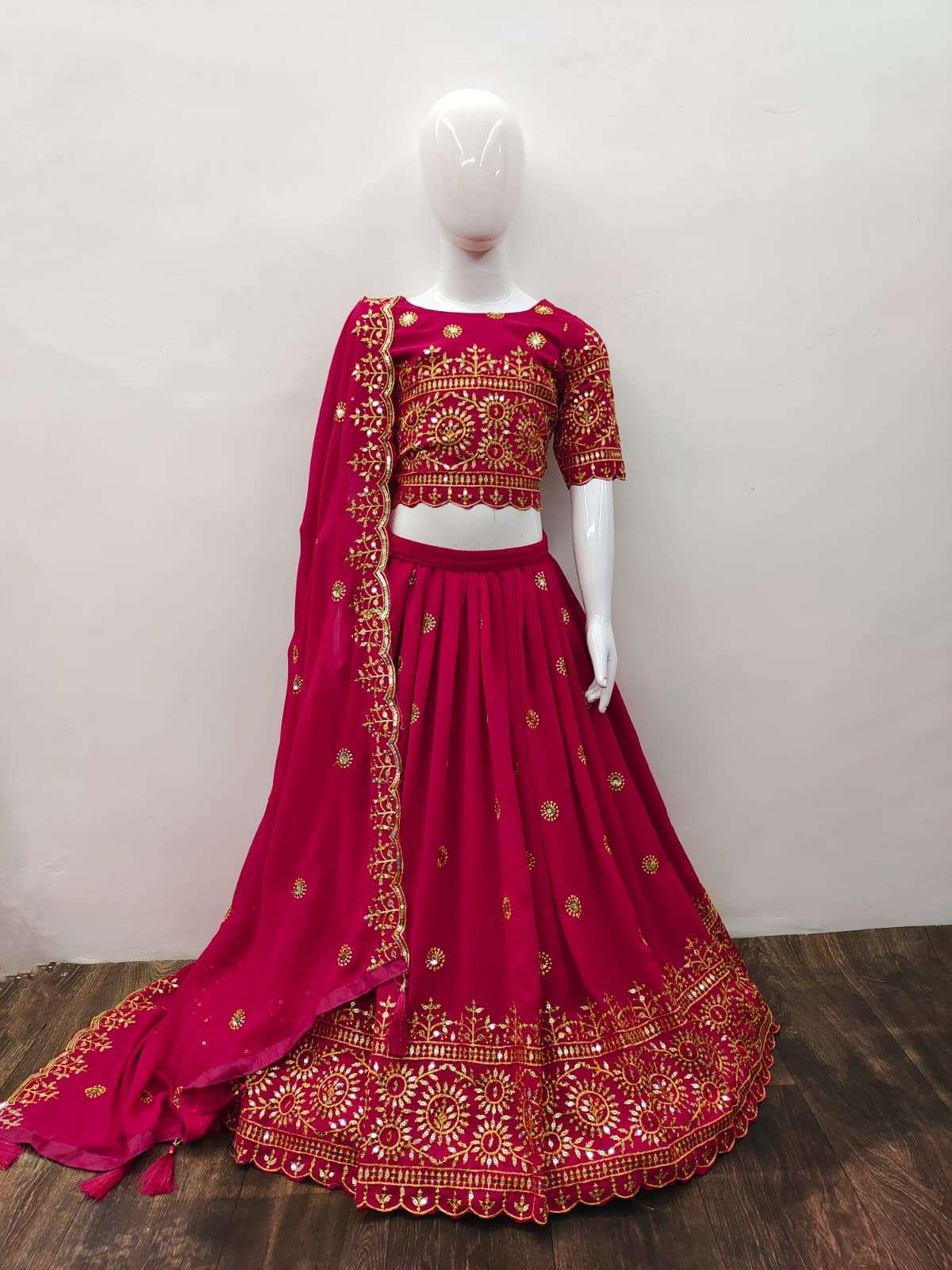 kids wear lehenga Launching Golden Sequins Blooming Georgette Stitched Lahenga Choli with Dupatta For Festive Season  partywear kids lehenga for 6 months to 16 years 