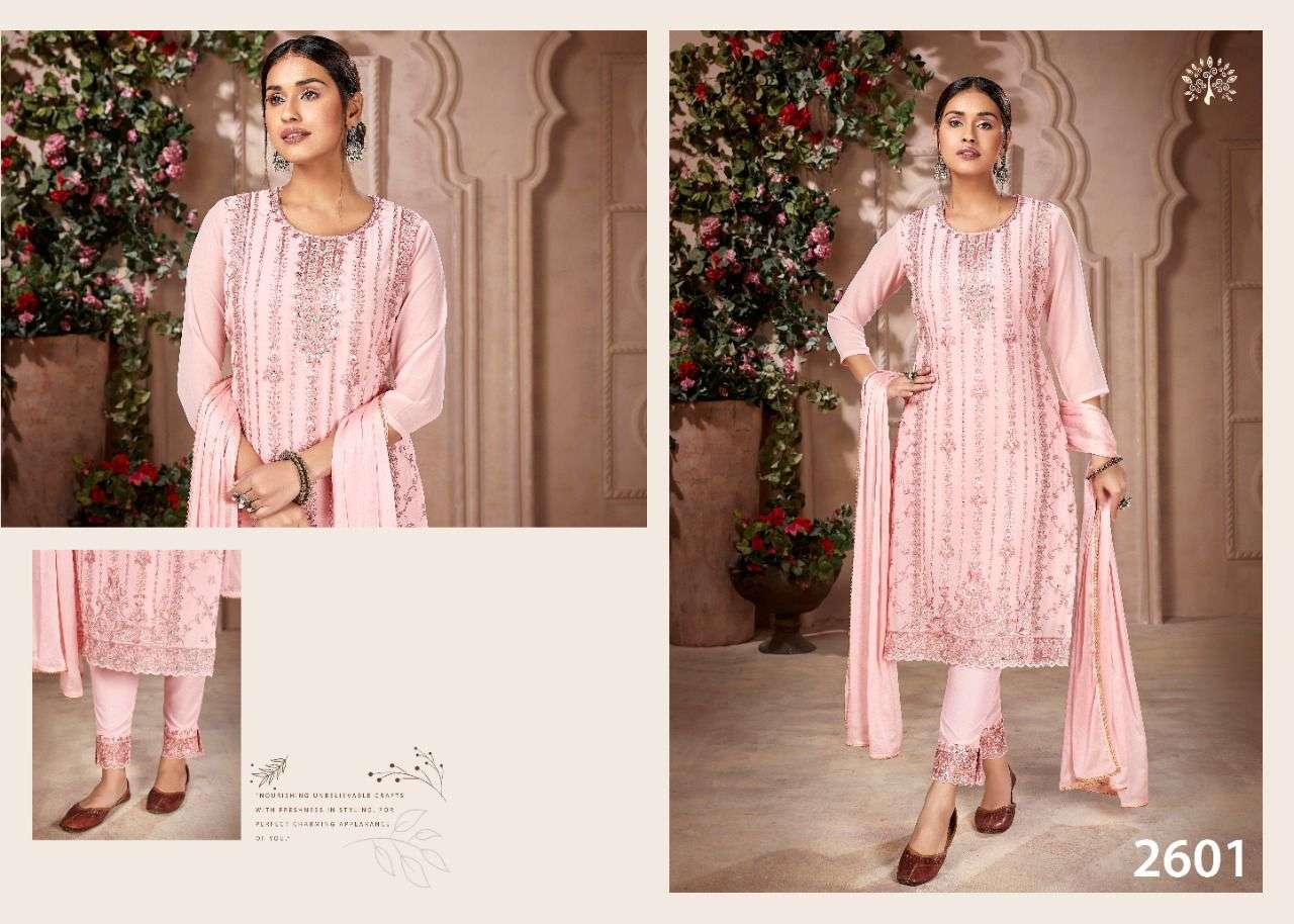 mohini glamour catalogue lavanya series 2601 to 2606 straight dresses partywear suits in affordale price 
