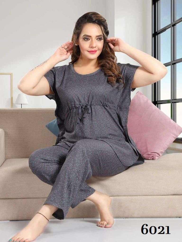 new launched premium reyon kaftan style night suit collection for women 2 Pieces Premium Night Suits kaftan style top with pyjama heavy rayon fabric night suit