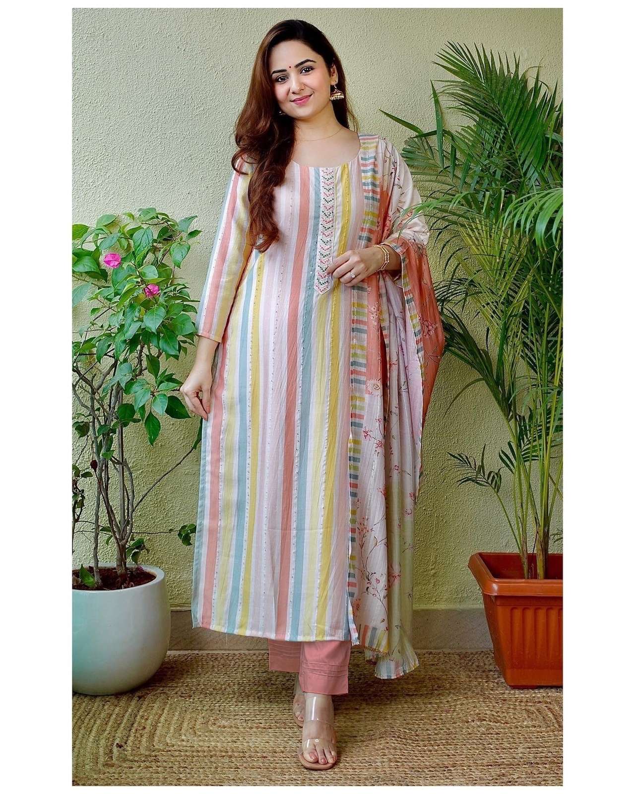 readymade kurtie with pant and duppta multicolour digital print kurtie muslin fabric kurtie readymade indian dress 