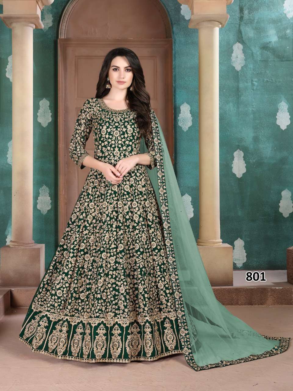 aanaya vol 108 800 series designer full embroidery georgette fabric anarkali gown collection 