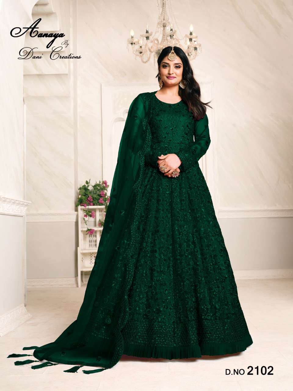 aanya by dani creation aanaya 2100 series vol 121 designer partywear full beautifull embroidery anarkali gown collection for wedding or festive or traditional wear  