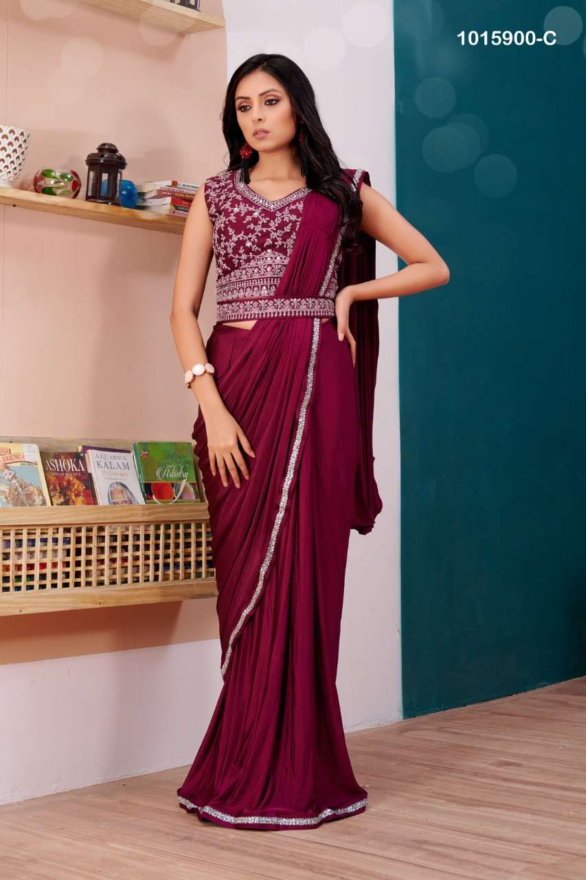 amoha trendz design number 1015900 ready to wear saree designer handwork and stone work partywear designer ready to wear saree collection