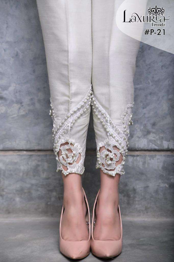 designer cigarette pants p 21 ready to wear handwork classic embroidery on organza cigarrette pant