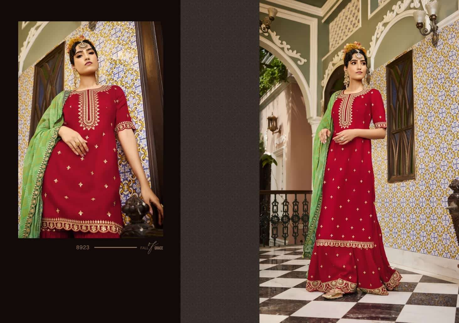 kimora heer catalogue nohreen series 8921 to 8928 sharara suit collection by kimora sharara stylish dress collection