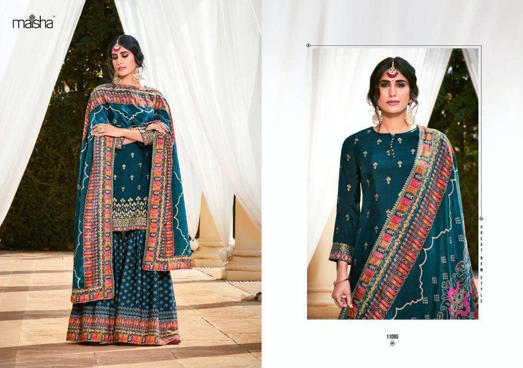 maisha catalogue vivann vol 7 series 11095 to 11098 indian catalogue sharara suits collection 