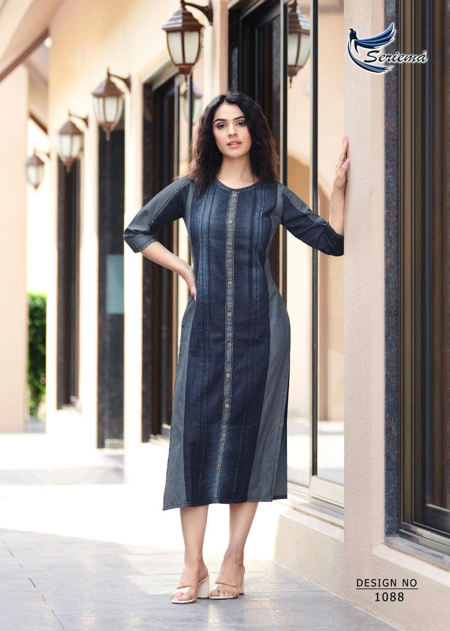 seriema catalogue kumb capture 3 series 1088 to 1095 pure cotton denim funky look kurties for girls denim kurties for girls different shades of denim kurtie