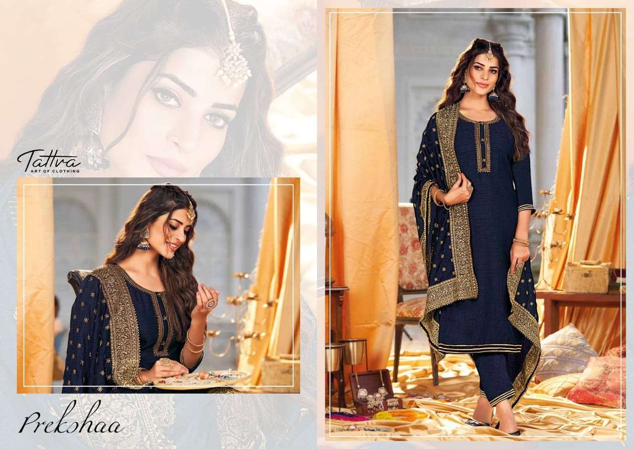tattva present catalogue love for duppta gorgeous ethnicwear kurta pant set with beautifull duppta indian readymade straight suit collection with heavy duppta 