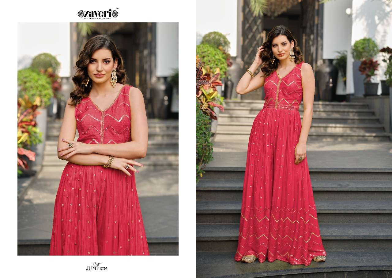 zaveri jumpsuit colur ed 2 series 1072 indian ethnicwear jumpsuit readymade collection girlish wear jumpsuit in indian ethnicwear 