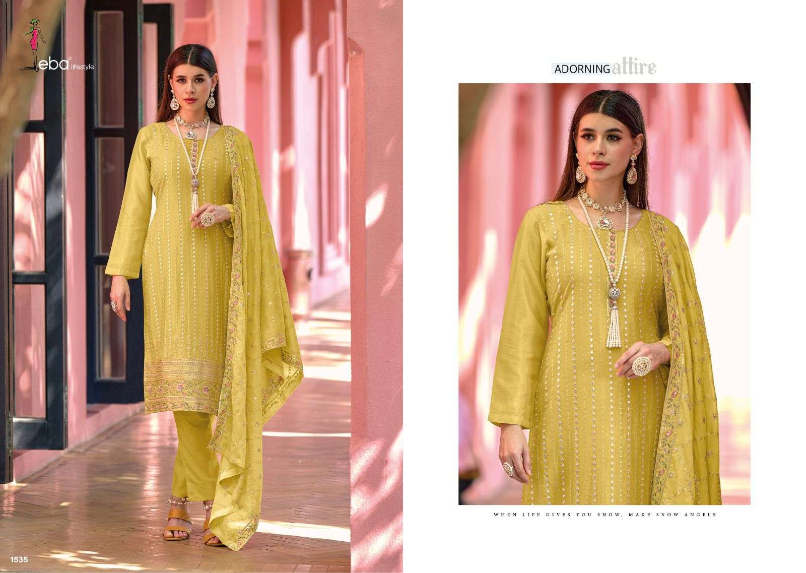 eba lifestyle catalogue sisa 2 series 1535 to 1538 straight suits collection ethnic indian traditional wear in affordale price catalogue branded collection