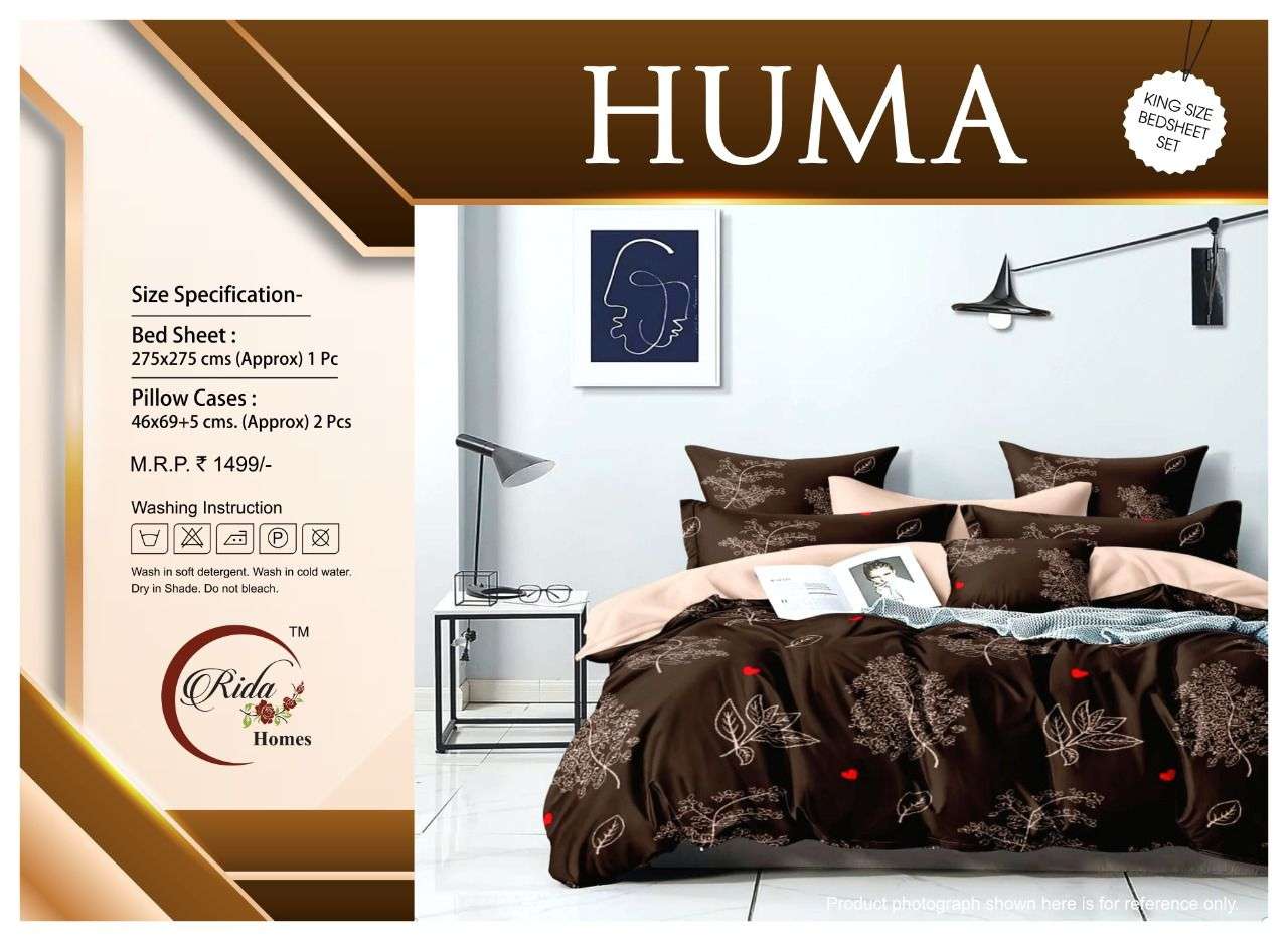 huma 3 pcs king size bedsheet 150 gsm cotton fabric supersoft feel home mattress cover 