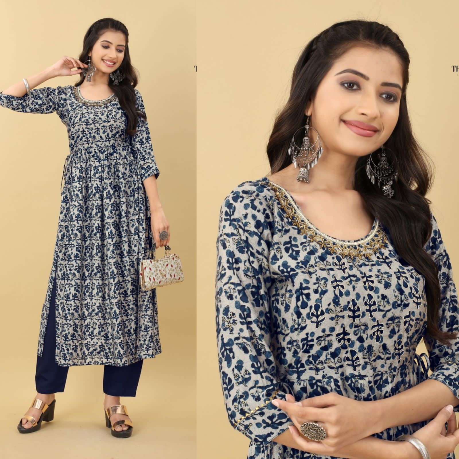 marriage season special catalogue fruit basket pure printed modal chanderi with foil and hankwork kurtie collection beautifull handwork kurtie in affordable price 