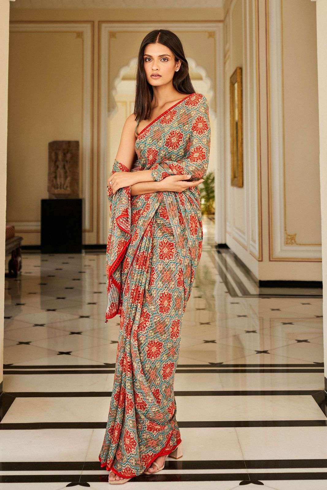 new designer partywear saree launched catalogue chimera saree soft chinon designer partywear bollywood style saree in affordable price