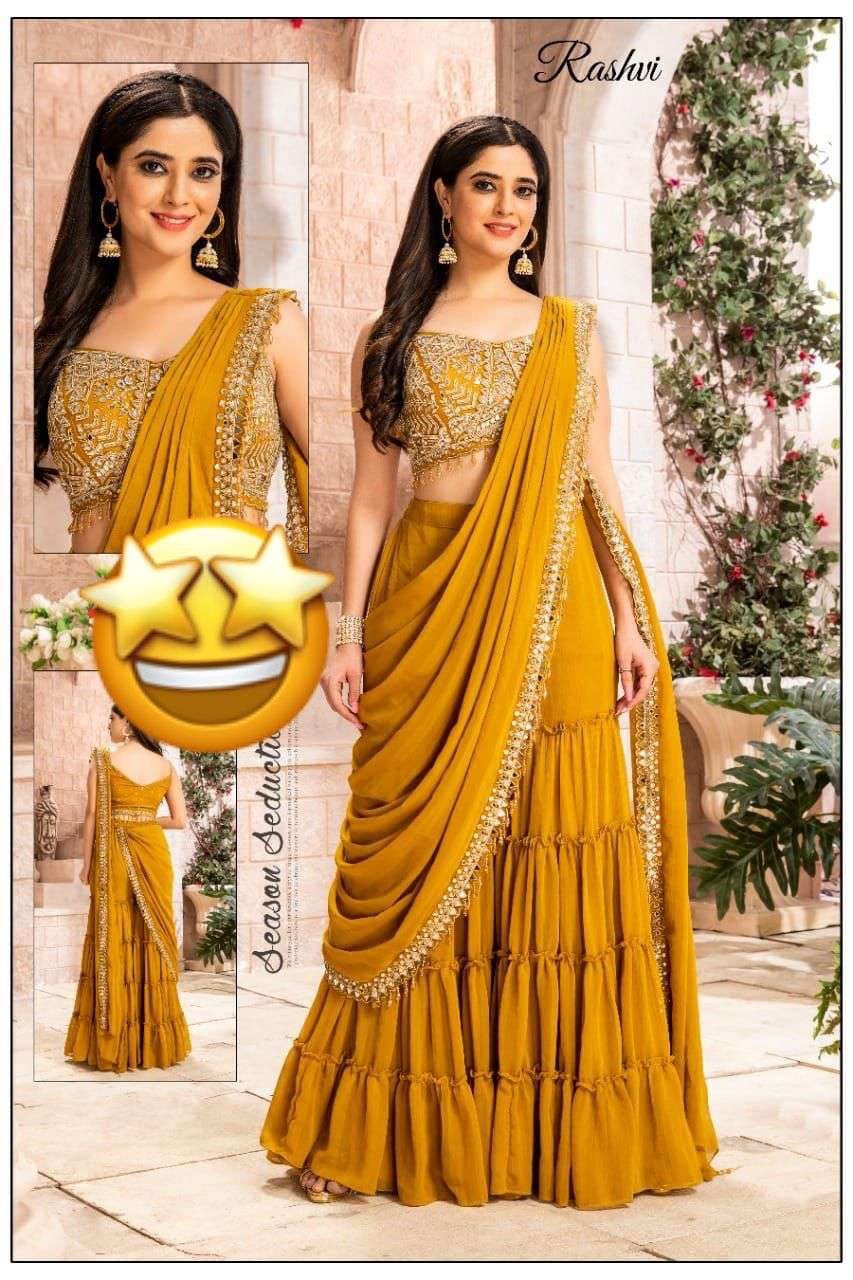 present all new boutique item ready to wear saree heavy georgette with orignal mirror work ready to wear designer saree in affordable price collection