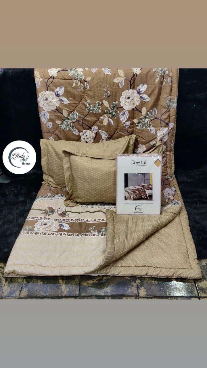 rida homes arrival crystal kingsize comfortor set super cotton satin fabric home matters bedsheet kingsize in affordable price 