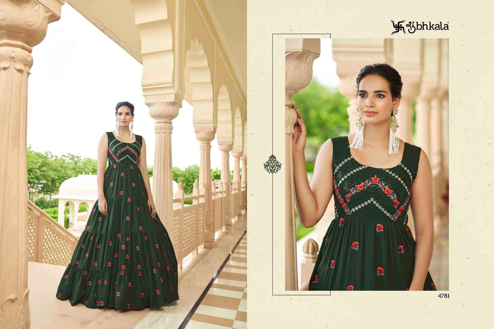 shubhakla catalogue flory vol 24 series 4781 to 4784 new exclusive sequince embroidered work anarkali gown collection