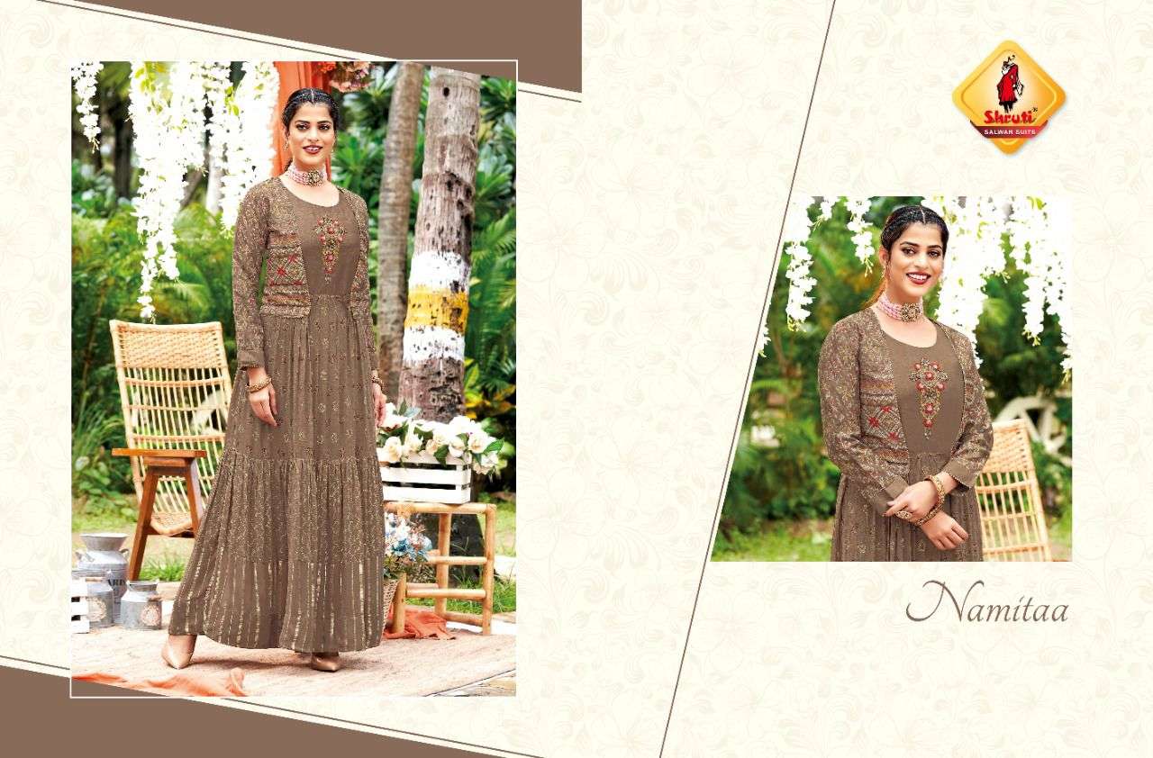 shurti suits catalogue indie avtaar beautiful traditional floor touch gowns with georgous jacket floor touch full flared gowns