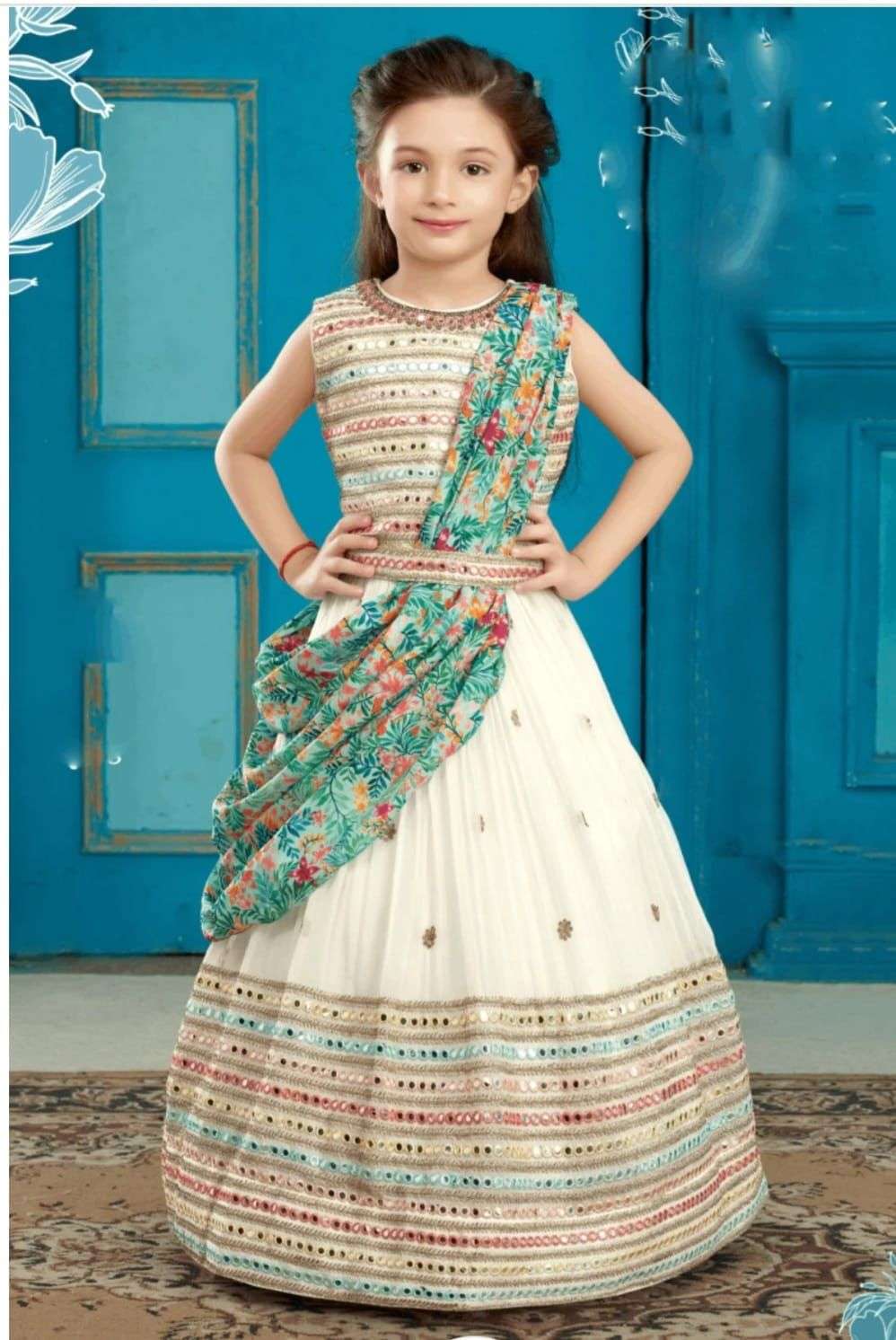 trending sequince embroidery small kid girl lehenga collection festive season 1 year girl to 15 year girl lehenga collection