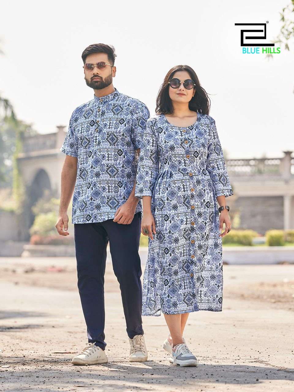trendy couple same matching exclusive printed tshirt and kurtie pattern couple same wearables combo kurtie and tshirt same for couples combo 