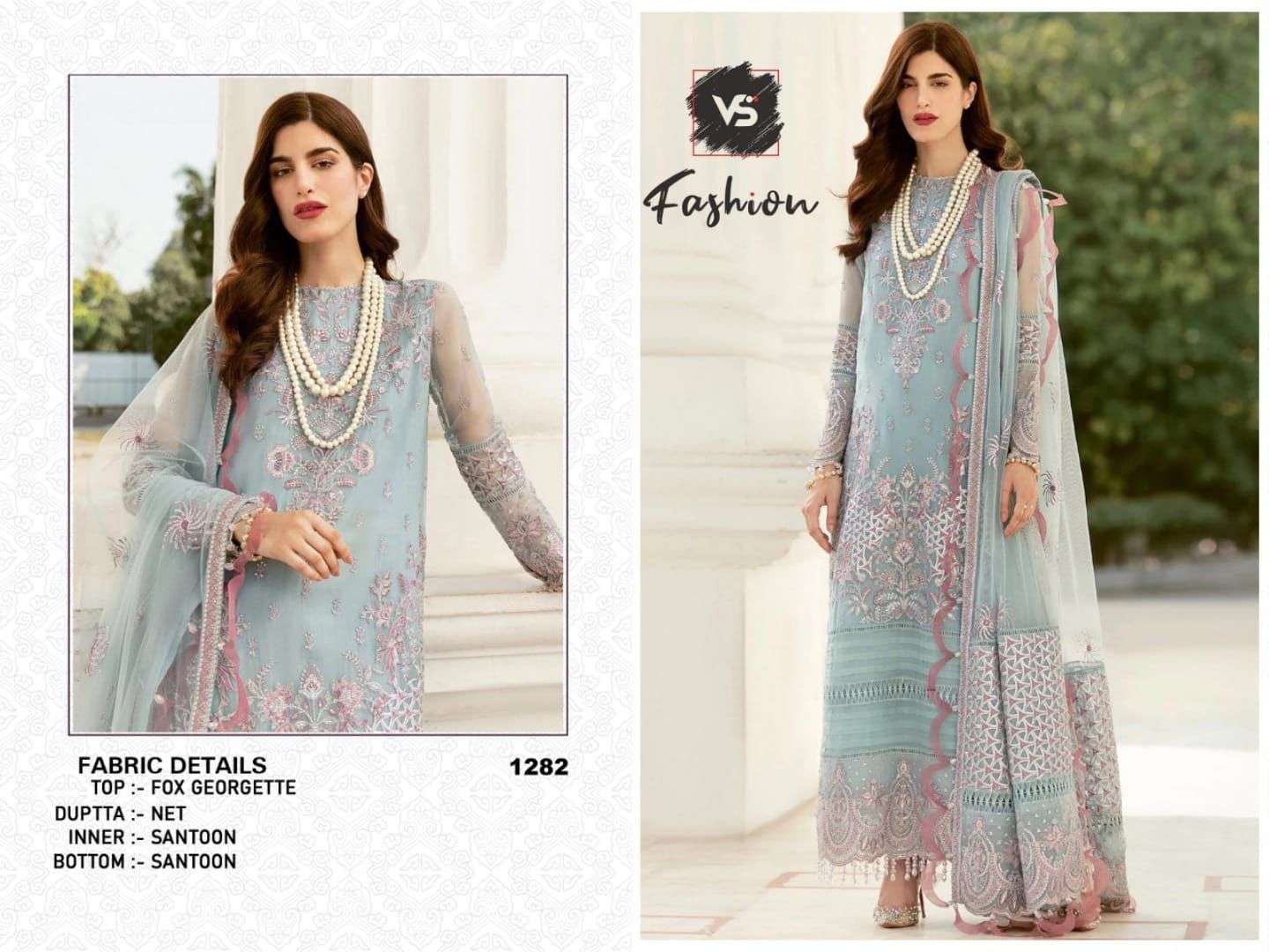 vs fashion design number 1282 pakistani concept suits collection designer partywear pakistani suits collection wholesaler of pakistani suits in surat 