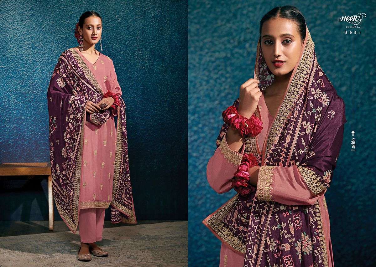 heer kimora catalogue laddo perminm festive wedding collection series 8951 to 8958 catalogue suits for ramzan eid collection