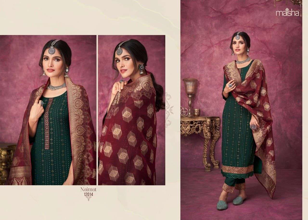 maisha catalogue naimat series 12013 to 12018 designer partywear suits collection eid suits collection