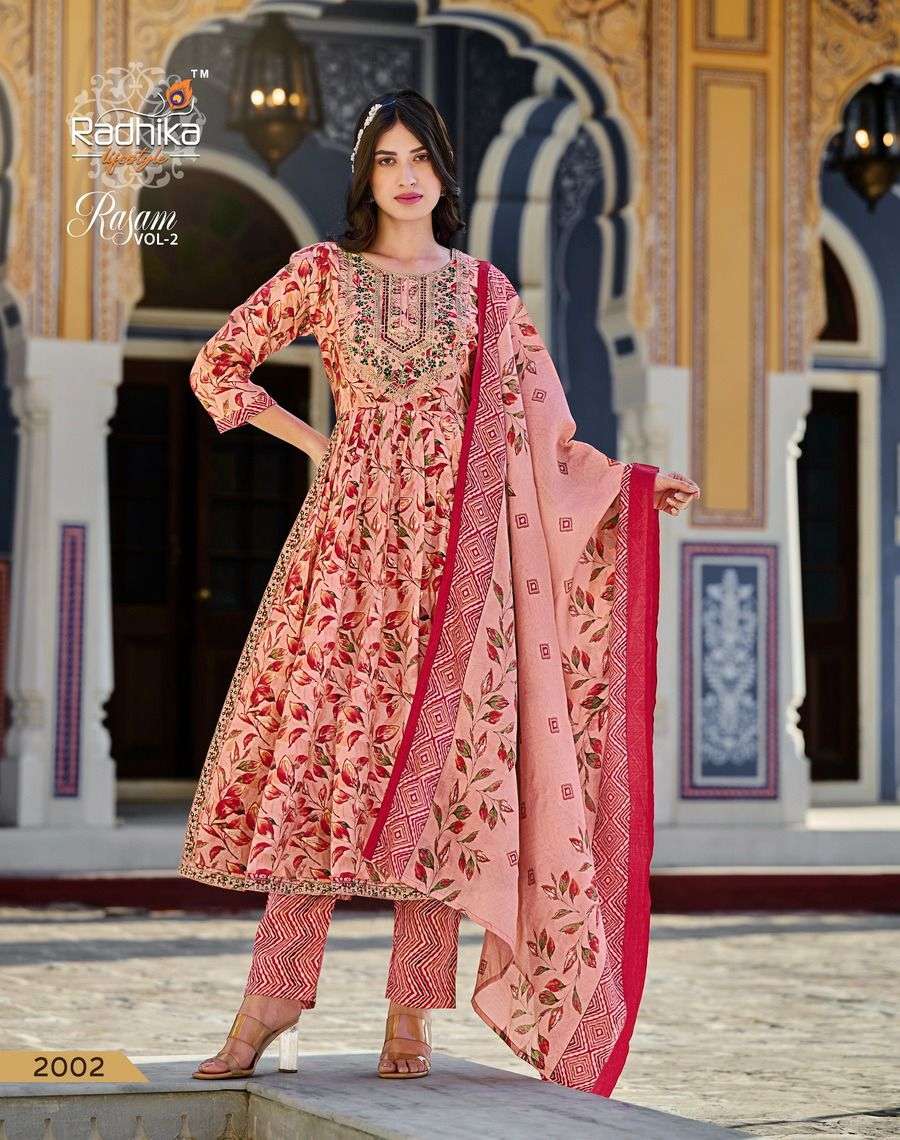 radhika lifestyle catalogue rasam vol 2 series 2001 to 2008 nayra cut gown kurti pant with duppta readymade nyra cut suits collection