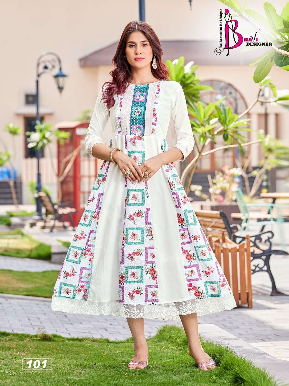 bhavi designer catalogue breeze vol 1 series 101 to 103 designer gown skirt stylish frock girlish stylish gown in affordable price 