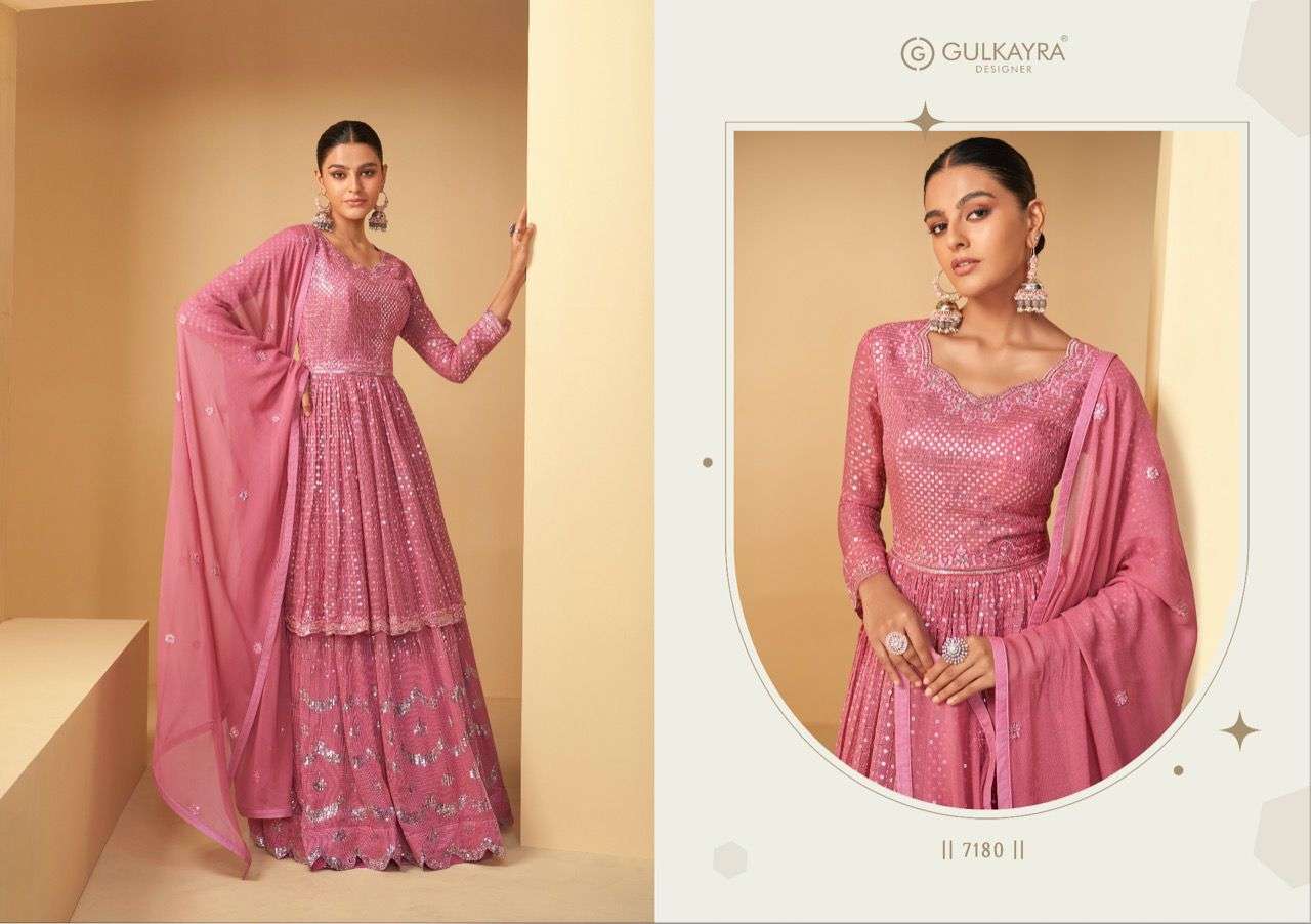 gulkayra designer catalogue imlie series 7180 to 7183 indian attire designer bottom gharara and lehenga and top indian ethnic wear catalogue brand suits in affordable price