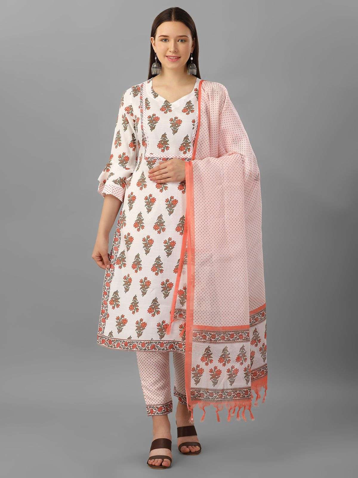 kiara 3 festival wear top duppta and pant set readymade soft cotton fabric kurtie with pant and duppta summer readymade cotton suits collection in affordable price