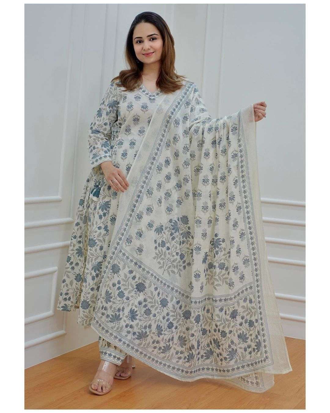 afghani suit set 2 softest pure cotton readymade suits collection with elegant print on it pure cotton readymade dress for summer in cheap price