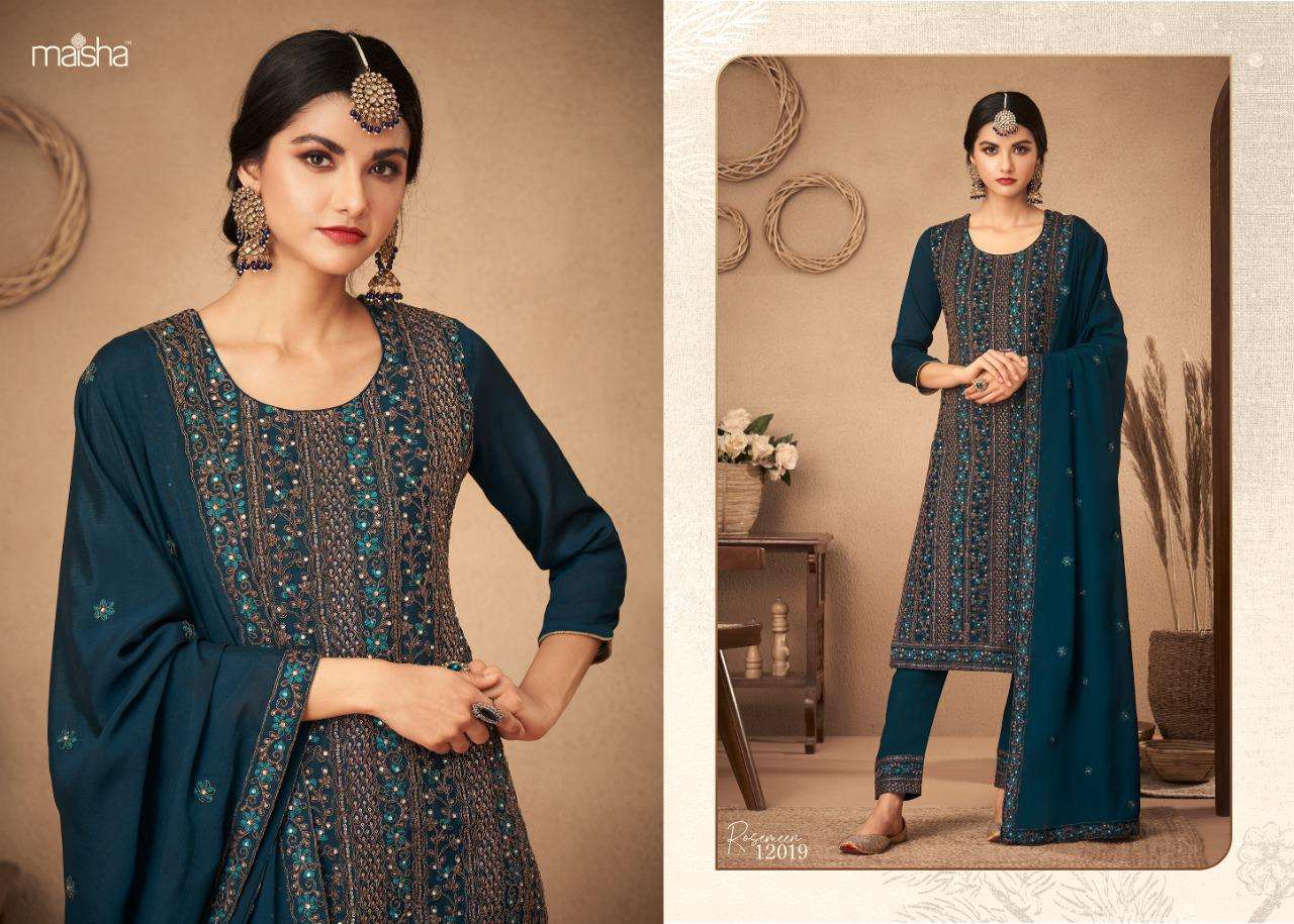 maisha catalogue rosemeen series 12019 to 12023 partywear designer straight suits collection catalogue brand suits