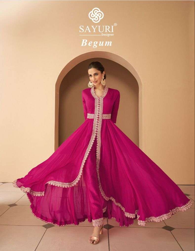 sayuri designer catalogue begum series 5246 to 5248 designer partywear stylish anarkali suits collection 