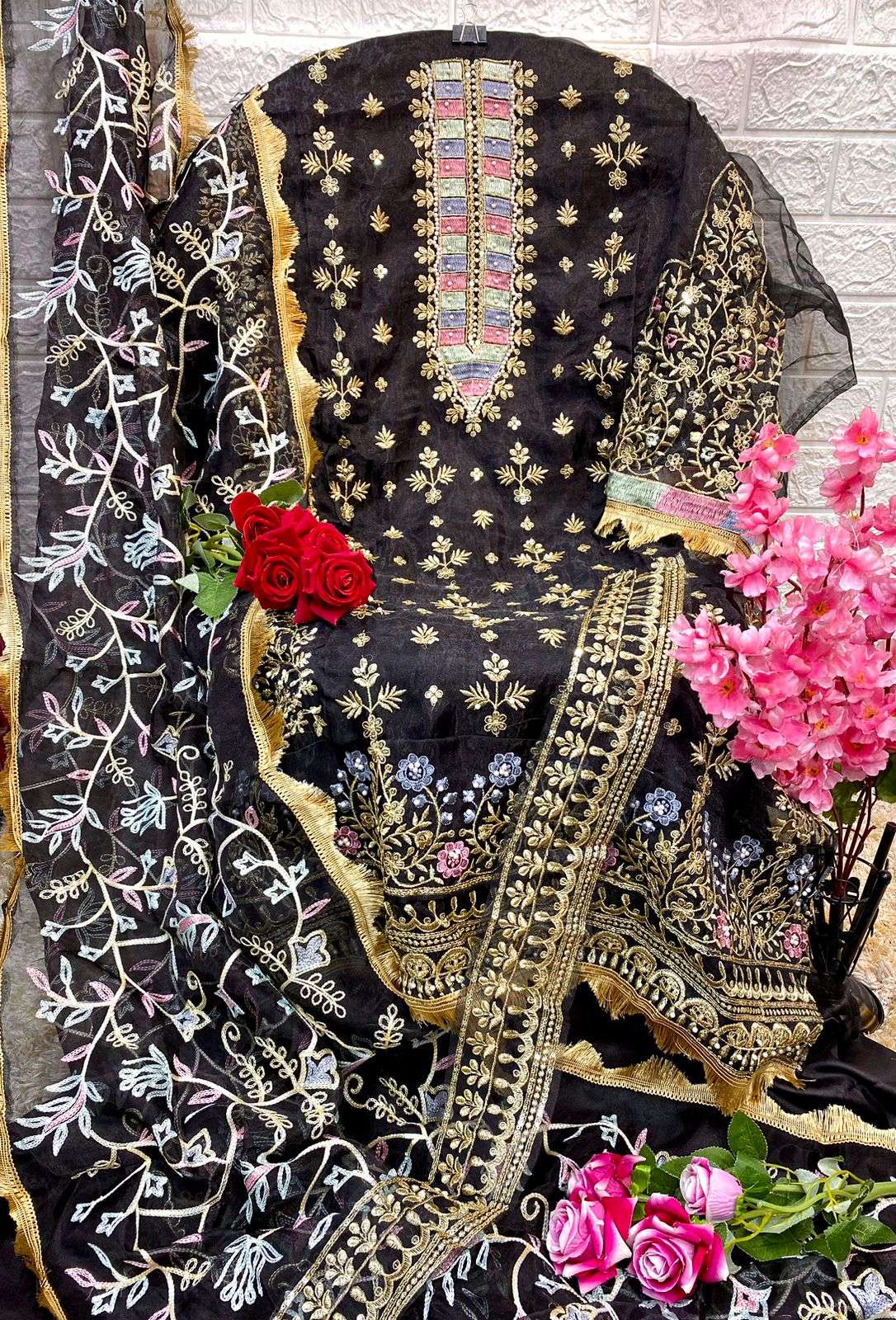 catalogue name baroque organza embroidery with heavy handwork pakistani suits collection 