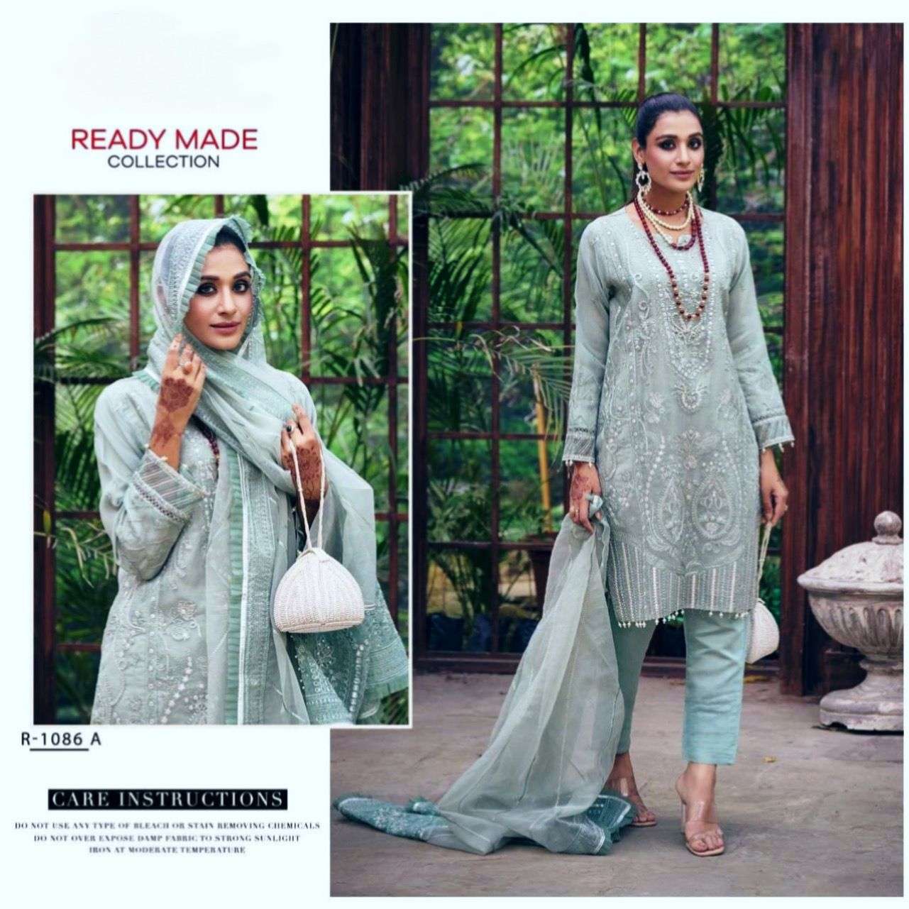 readymade design number 1086 readymade pakistani suits collection organza embroidery with fancy khatli work
