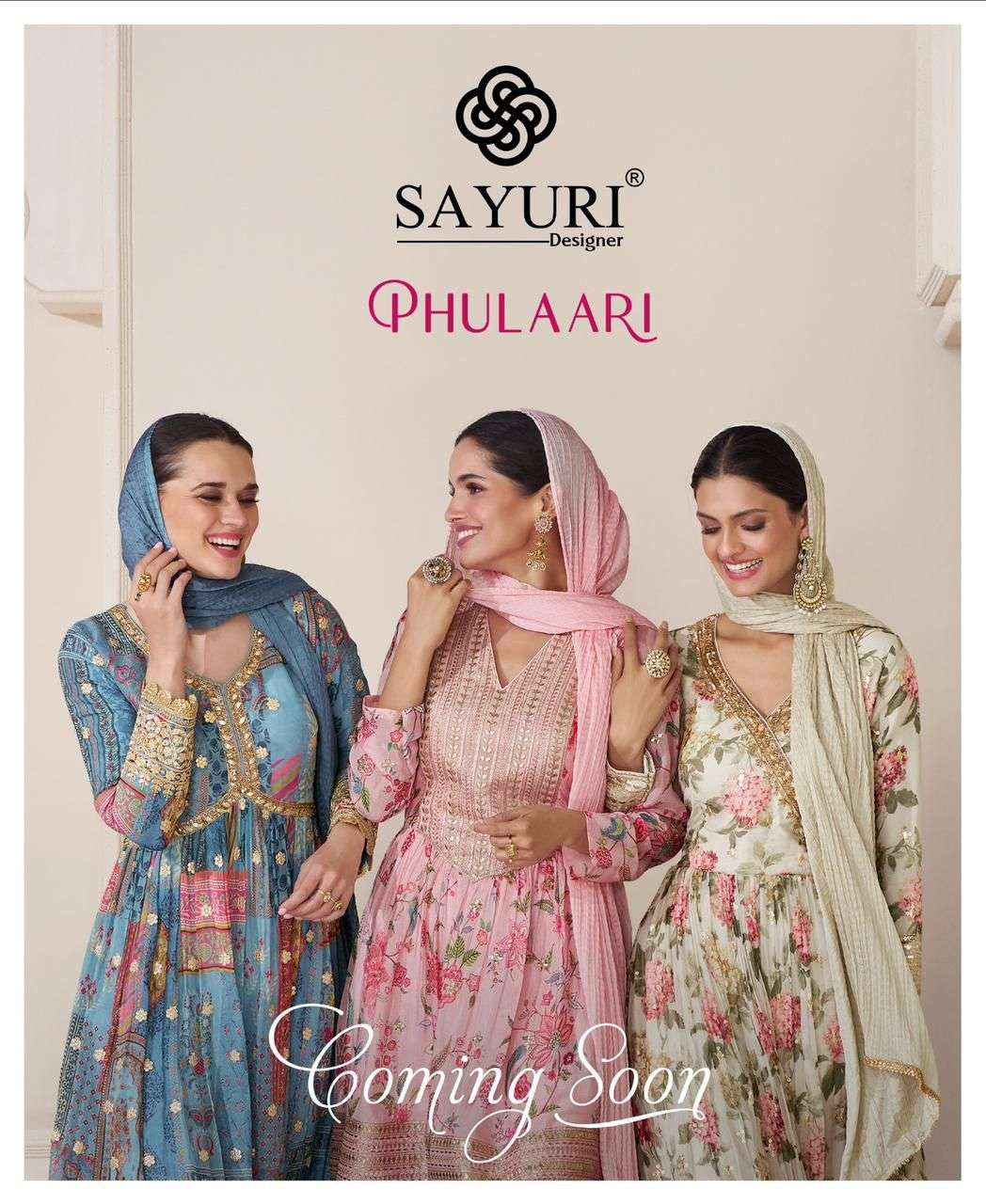 sayuri designer catalogue phulaari series 5273 to 5276 designer printed catalogue brand heavy aliacut suits collection readymade print with embroidery aliacut suits collection  