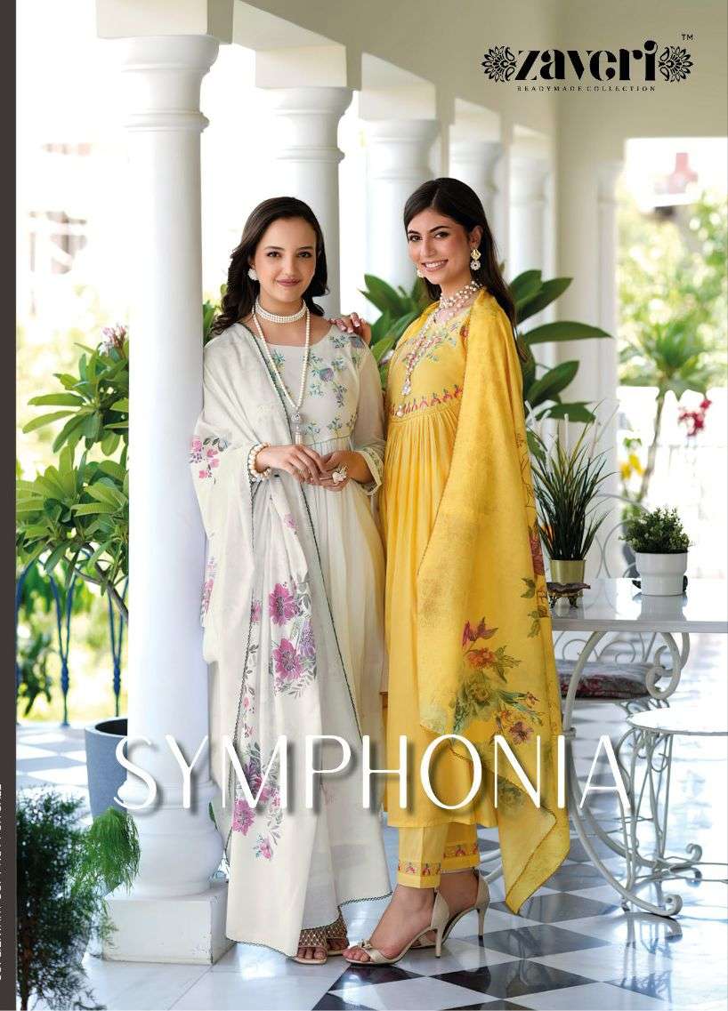 zaveri readymade collection catalogue symfonia series 1189 to 1192 pure cotton with embroidery work readymade boutique style suits collection 
