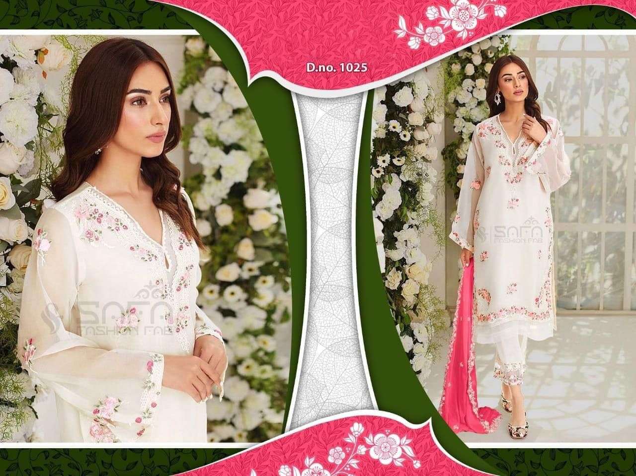 design number 1025 heavy georgette fabric heavy embroidery readymade pakistani suit collection 