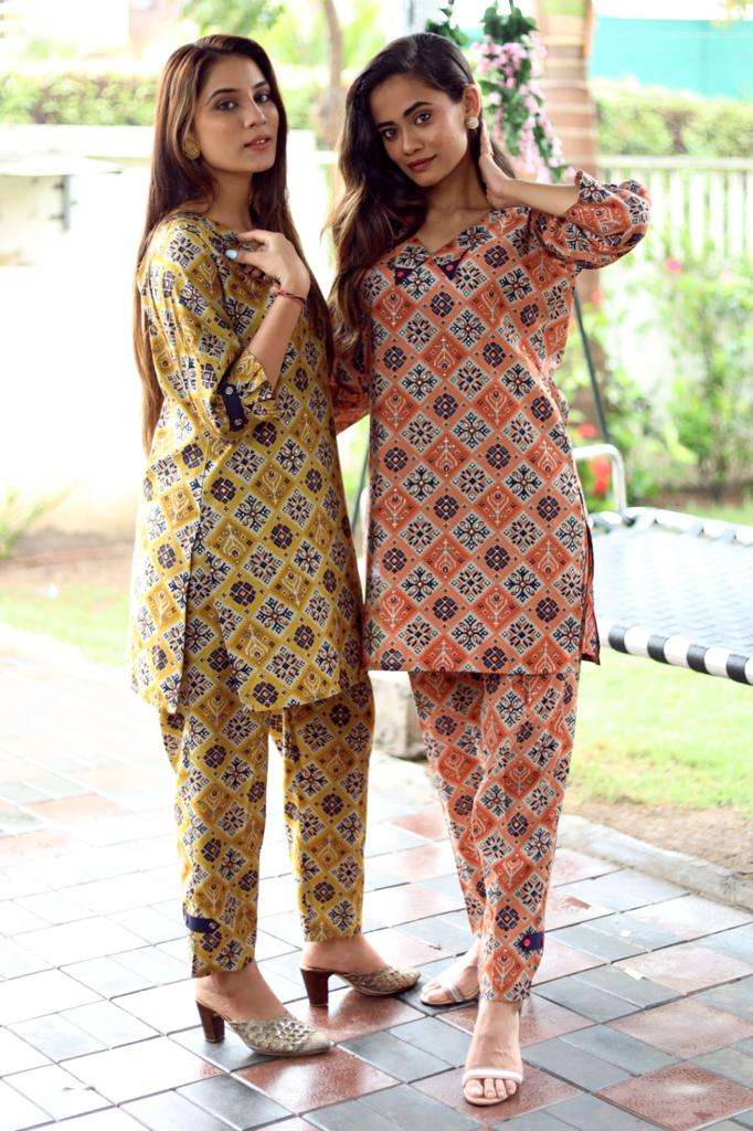 new festival coorder collection real modelling coord set for women in simple elegant print coord set design no 1012 same print kurtie with pant coord set