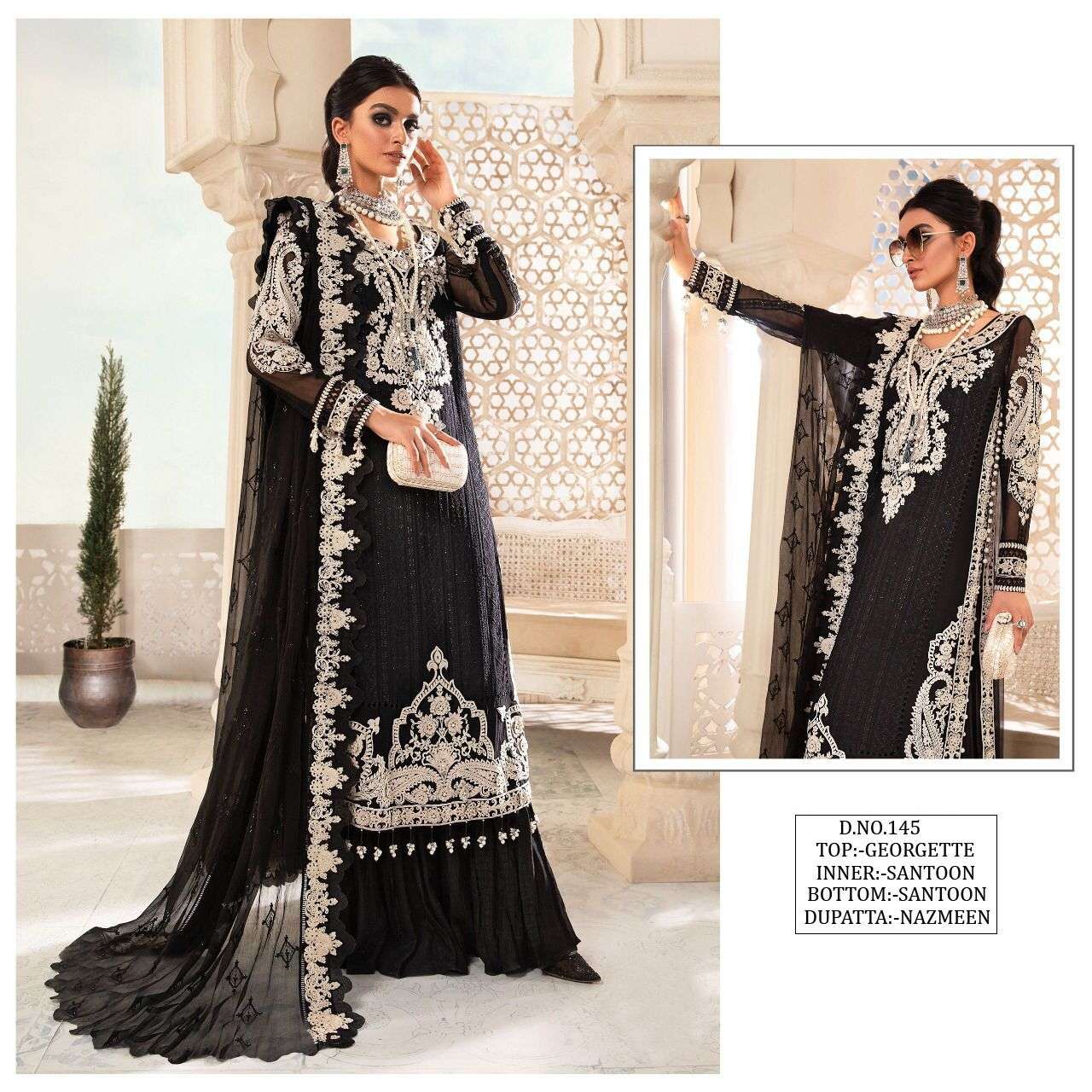 new pakistani design kf 145 heavy georgette with sequence embroidery work and diamonds work designer pakistani dresses collection 