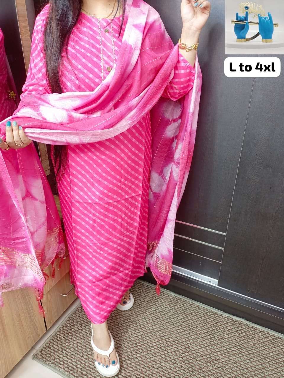 big offer on rakhi special leheriya special new arrivals pattern muslin printed straight kurti dupatta set leheriya print readymade kurtie with pant and duppta  