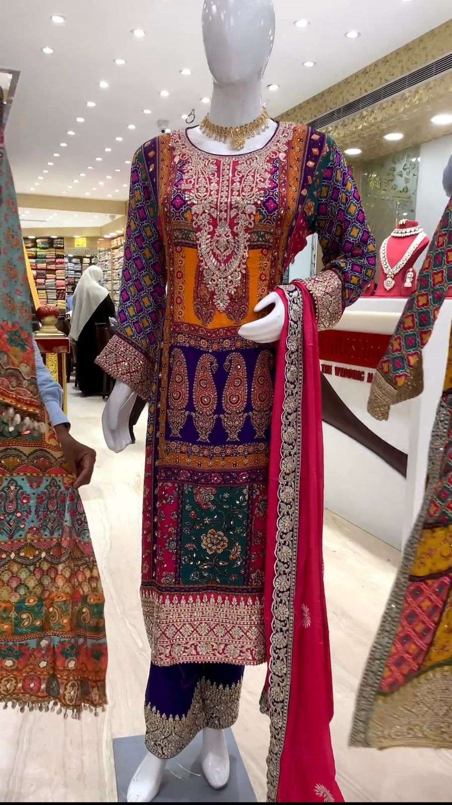 new designer heavy faux georgette pakistani suit heavy faux georgette with diamond hand work readymade heavy pakistani concept suit collection