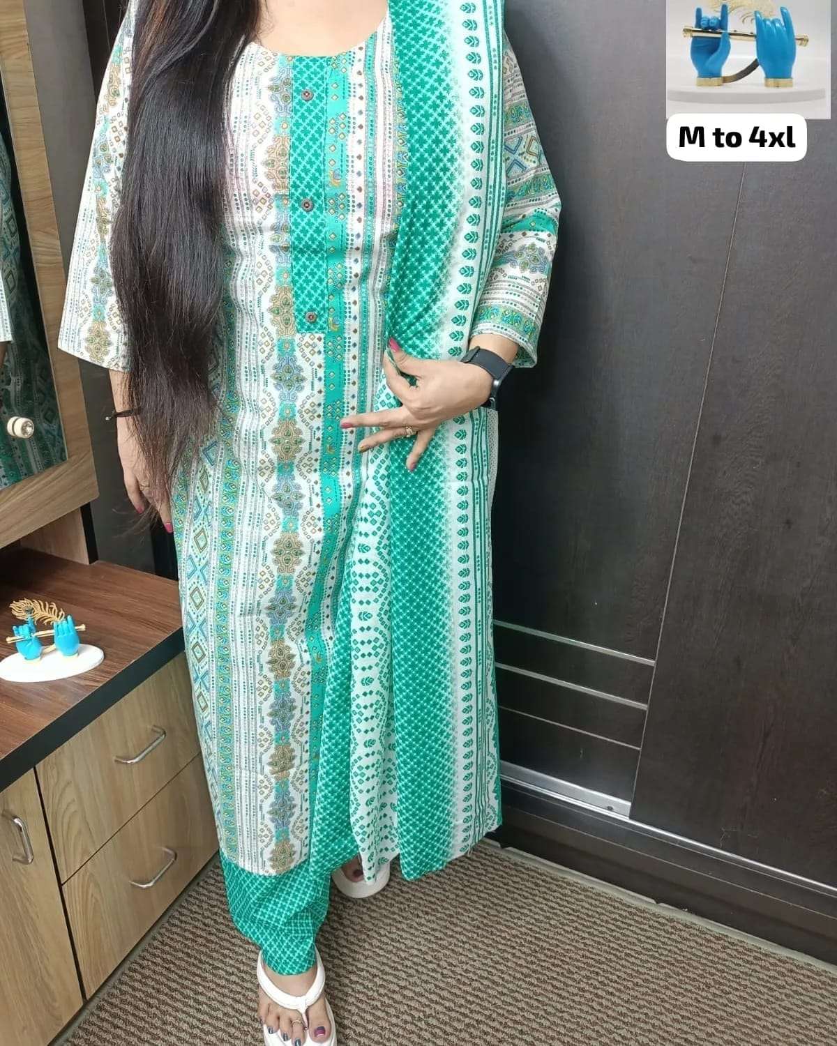 designer new launch in straight kurti pant dupatta set in pure cotton fabric with  beautiful print giving gorgeous look cotton print readymade dress kurtie with pant and duppta 