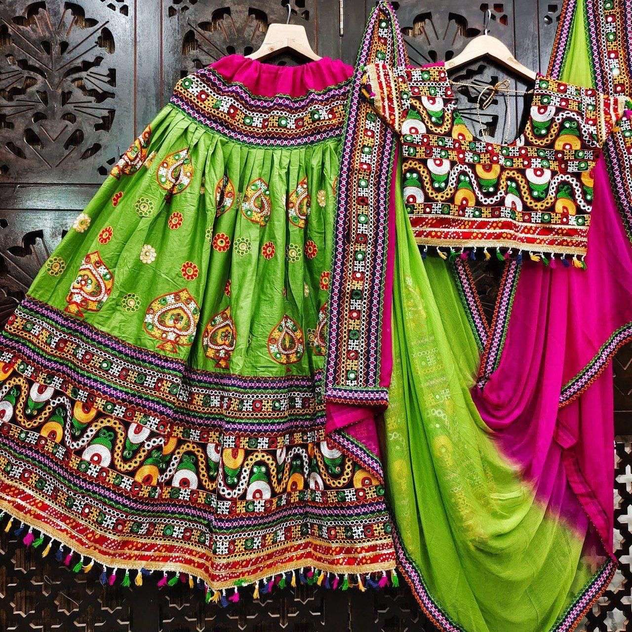 Multicolored Lehenga Gujrati Graba Navratri Lehenga Choli Chaniya Ghagra  Dress | eBay