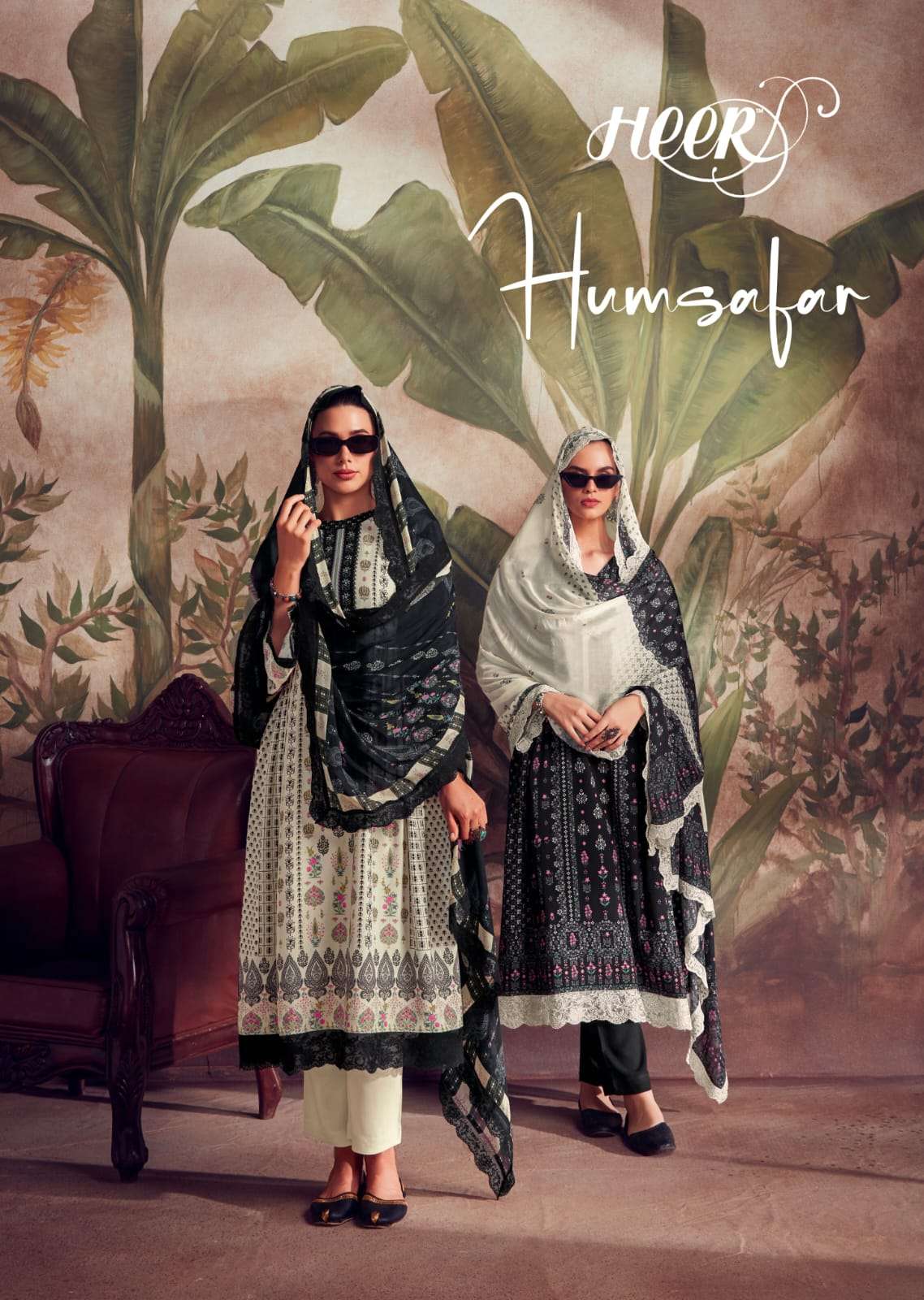 kimora heer catalogue humsafar series 9131 to 9138 pure muslin with digital print scalloped embroidery on hemline and sleeves for sleeves pure muslin kimora heer dresses collection  